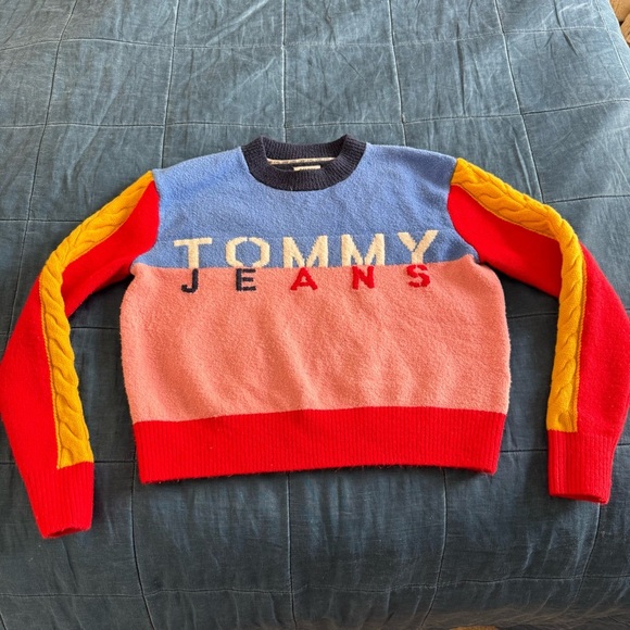 Tommy Jeans Sweaters - Tommy Jeans Color Blocked Multicolor Crewneck Sweatshirt M